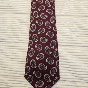 Giorgio Armani Burgundy and Teal Paisley Tie